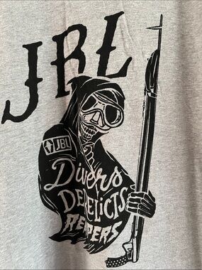 JBL Speargun Light Gray Short-Sleeve Tee with Black Diver Reaper Graphic